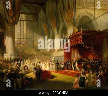 Nicolaas Pieneman - The Inauguration of King William II in the Nieuwe Kerk. Stock Photo