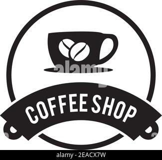 Coffee shop logo design vector illustration template Stock Vector