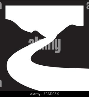 River or creek logo design vector illustration template Stock Vector
