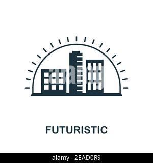 Futuristic icon. Simple element from technology collection. Filled monochrome Futuristic icon for templates, infographics and banners Stock Vector