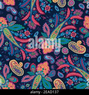 Abstract psychedelic floral vivid pattern vector Stock Vector