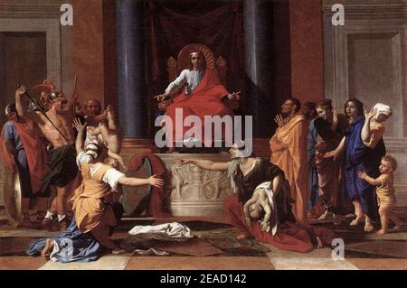 Nicolas Poussin - The Judgment of Solomon - Stock Photo