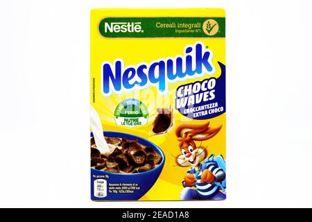 NESQUIK Nestlé Cereals box Stock Photo