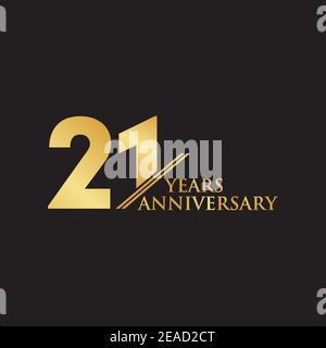 21st year anniversary logo design vector illustration template Stock Vector