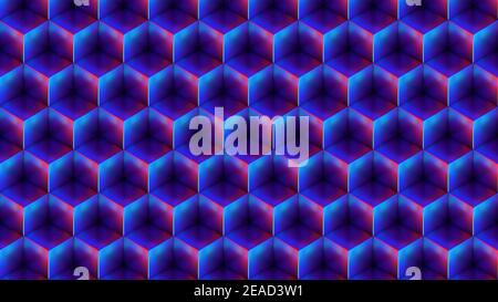 Isometric iridescent shiny cubes seamless pattern. 3D render cubes background Stock Photo