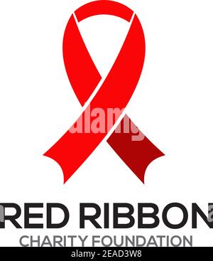 Red ribbon icon logo design vector illustration template Stock Vector