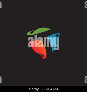 T letter initial logo design with gradient color vector illustration template Stock Vector