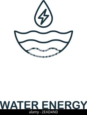 Water Energy icon outline style. Premium pictogram design from power and energy icon collection. Simple thin line element. Water Energy icon for web Stock Vector