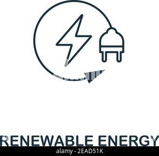 Renewable Energy icon outline style. Premium pictogram design from power and energy icon collection. Simple thin line element. Renewable Energy icon Stock Vector