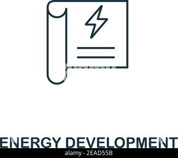 Energy Development icon outline style. Premium pictogram design from power and energy icon collection. Simple thin line element. Energy Development Stock Vector