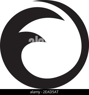 F letter logo with rounded shape vector template Stock Vector