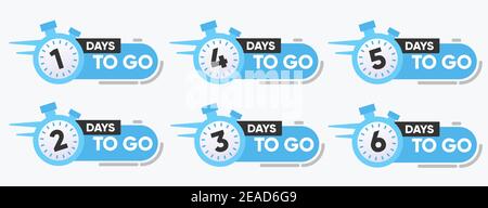 Vector Illustration Number of Days to go with watch Badge for Sale, Promotion Stock Vector