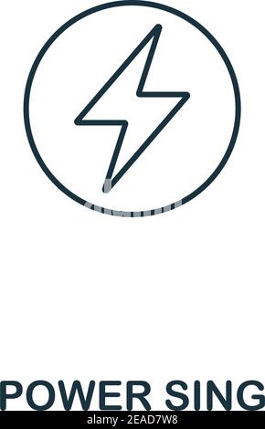 Power Sing icon outline style. Premium pictogram design from power and energy icon collection. Simple thin line element. Power Sing icon for web Stock Vector