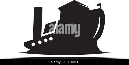 oil tanker ship logo design vector template illustration Stock Vector