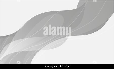 Abstract wavy gray color illustration. Dynamic web background with waves Stock Vector