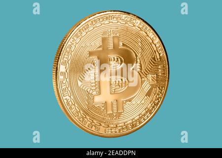Virtual money, bitcoin cryptocurrency Stock Photo