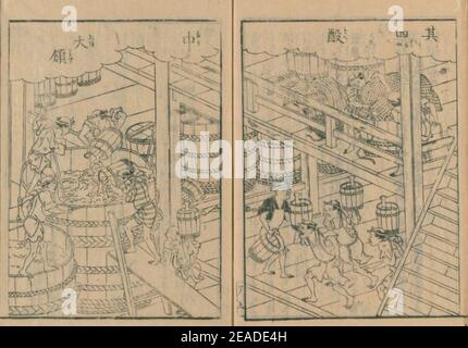 Nihonsankaimeisanzue 日本山海名産図会 伊丹酒造 其三酛おろし Stock Photo - Alamy