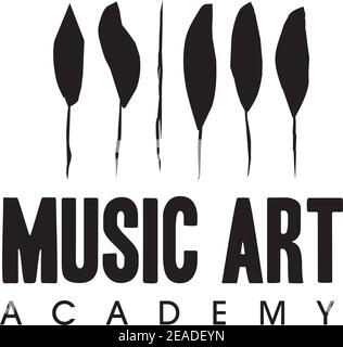 Piano music logo design vector template Stock Vector