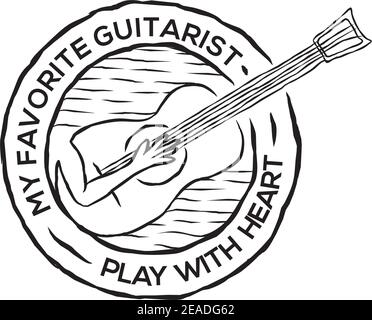 Guitarist logo icon design vector template Stock Vector