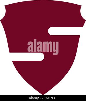 S letter logo design incorporated with emblem shape illustration template Stock Vector