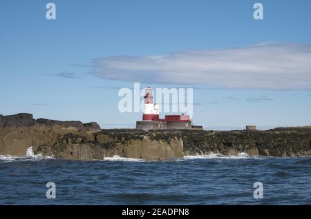 Longstone lighthouse, Farne Islands, Northumberland, England, UK Stock Photo