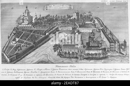 Nil monastery XIX century plan. Stock Photo