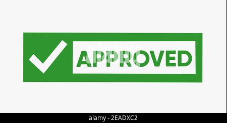 Vector Black Grunge Approved Stamp With Checkmark Stock Vector