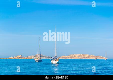 Chateau d'if prison where Alexander Dumas imprisoned count Monte Cristo in his novel, Marseille, France Stock Photo