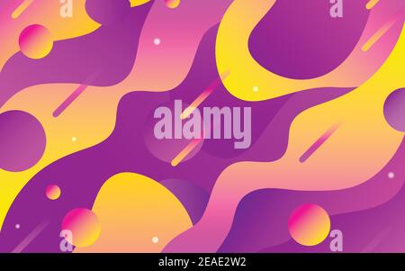 Abstract design with dynamic liquid shapes. Colorful fluid style background for landing page, web banner, wallpaper. Stock Vector