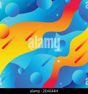 Abstract design with dynamic liquid shapes. Colorful fluid style background for landing page, web banner, wallpaper.