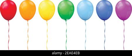 Vector rainbow balloons isolated on white background Stock Vector