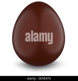 chocolate egg on a white background, 3d rendering. Stock Photo