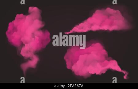 Pink Smoke Magic Dust Or Powder Isolated On Dark Background Vector Realistic Mockup Of Flow Mist Transparent Smoky Stream Aroma Pink Clouds Textur Stock Vector Image Art Alamy