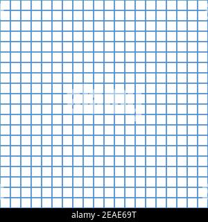 Grid paper. Abstract squared background with blue graph. Geometric pattern for school, wallpaper, textures, notebook. Lined blank on transparent Stock Vector