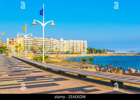 Seaside promenade at Saint Raphael in France Stock Photo