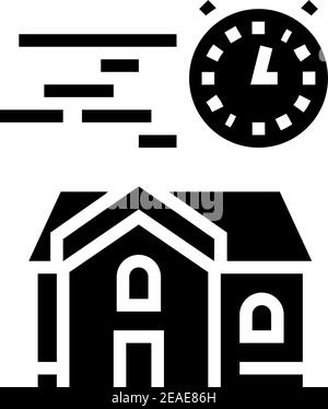 fast building house glyph icon vector illustration Stock Vector