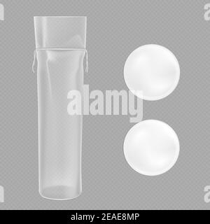 Download White Cotton Pads And Clear Package Isolated On Transparent Background Vector Realistic Mockup Of Plastic Pack And Cosmetic Round Napkin For Makeup A Stock Vector Image Art Alamy
