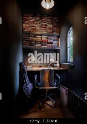 In the study of a modern contemporary home in Sussex, UK. Stock Photo