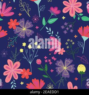 Cute pattern in small flower. Small colorful flowers. Ditsy floral background. The elegant the template for fashion prints. Stock Vector