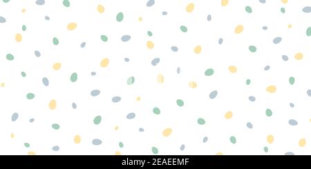 Vector illustration seamless on a white background Pattern of yellow Easter eggs. Design of banner postcards packaging Stock Vector