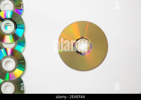 Stacked dvds isolated on white background Stock Photo