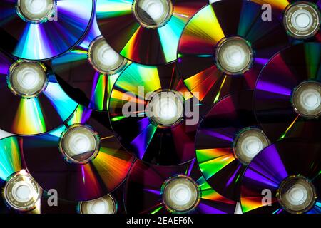 Stacked dvds isolated on white background Stock Photo