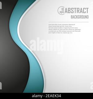Abstract background in blue color. Blue curve vector background with white spaces for design Stock Vector