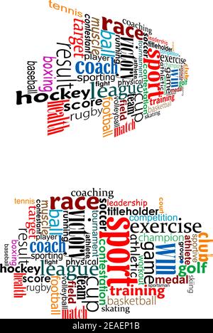 Sport tag cloud for web design, fitness, healthy lifestyle or another design Stock Vector