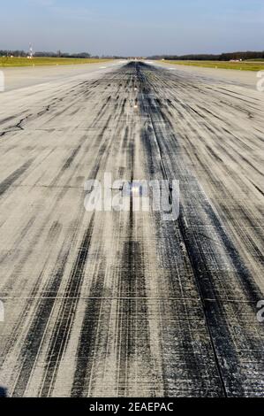 Landing runway EuroAirport Basel-Mulhouse-Freiburg Stock Photo