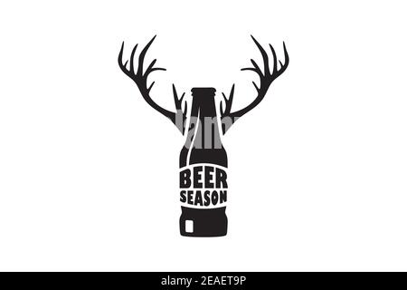 Beer Season, Beer Deer Horns, Deer Antlers vector Stock Vector