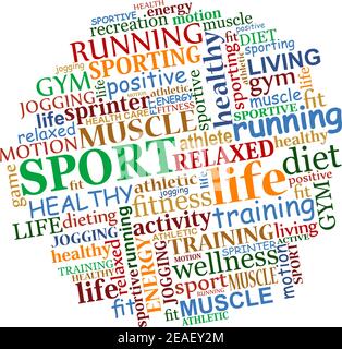 Sports tag cloud for web and another design Stock Vector