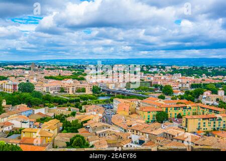 Aerial view of Modern Carcassonne, France Stock Photo