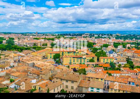 Aerial view of Modern Carcassonne, France Stock Photo