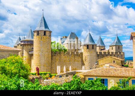 Chateau comtal in Carcassonne, France Stock Photo
